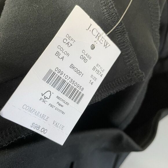 J.CREW Ponte Pants Women 14 Crop Flare NEW Black Stretch BY574 - Picture 13 of 16